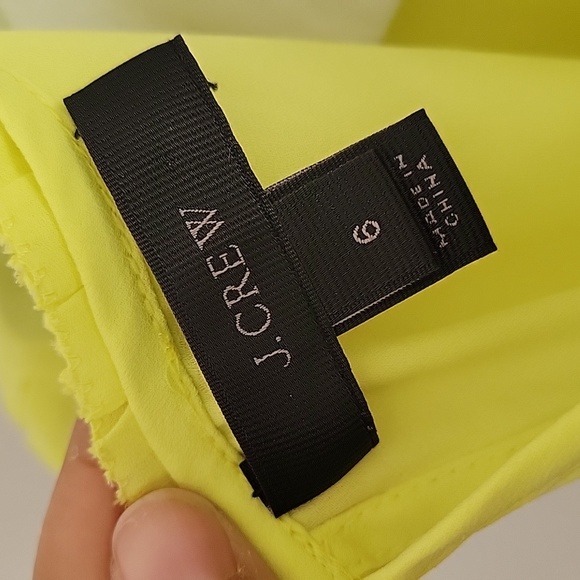 J. Crew Sleeveless Top Drapey Ruffle Trim Yellow Size 6 - Picture 4 of 5